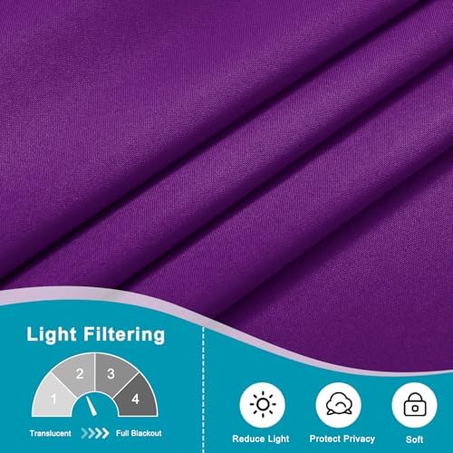 Hiasan French Door Curtains Privacy, Royal Purple, 24W x 72L, 1 Panel - Image 5