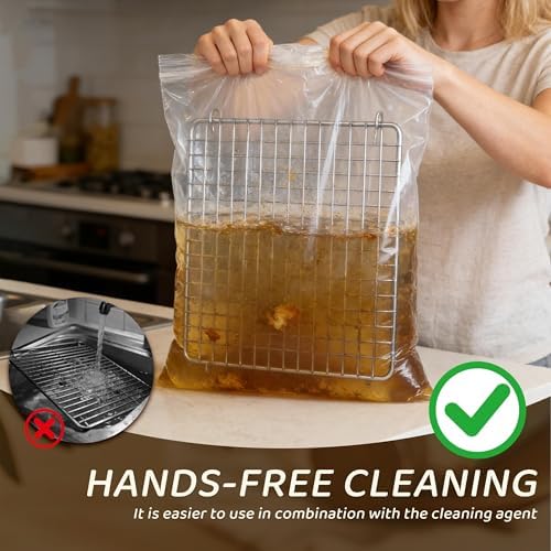 Oven Rack Cleaner Kit With Bags, No Scrub Oven Rack Cleaner Bags, Reusable And Leak-Proof, Environmental Friendly, Suitable For Cleaning Of Various Sizes (Bags + Cleaner Kit) - Image 4