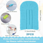 3 Pcs Reusable Duster Refills Washable Pads, Blue, Green, Gray - Image 2