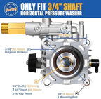 TOOLCY Pressure Washer Pump 3/4" Shaft, 2600-3300 PSI, 2.6 GPM - Image 2