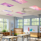6 Pcs Fluorescent Light Covers with 60 Magnets Decorative for Classroom Ceiling Lights 4 x 2 Feet Magnetic Light Cover Filter Easy Install for Hospitals Drop Home Office Ceiling Supplies (Sunset) - Image 6