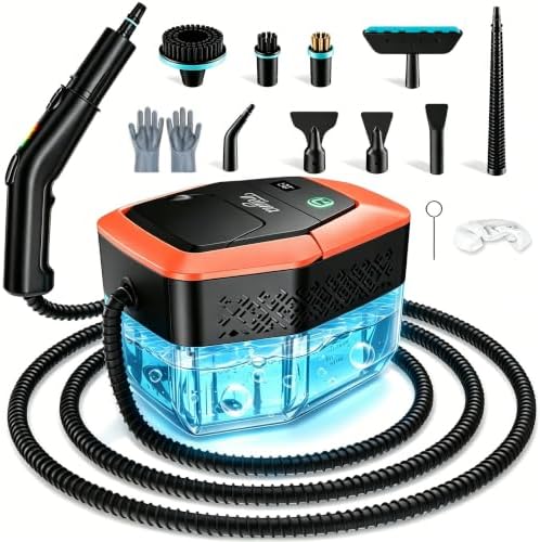 2500W Steam Cleaner,1.9 Quart Tank,3 Level Adjustable Handle by Trelyna