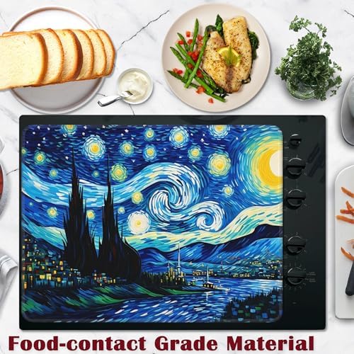 Electric Stove Top Cover Protector,Starry Night Glass Flat Top Stove Mat,Heat-Resistant Oven Induction Cooktop Mat for Ceramic Countertop Mats Dish Drying Mat - Image 5