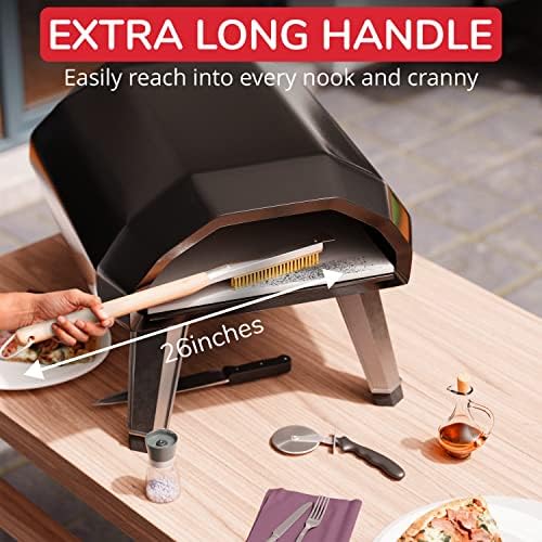 Senwosa 26” Pizza Oven Brush with Stone Scraper - Heat Resistant - Image 2