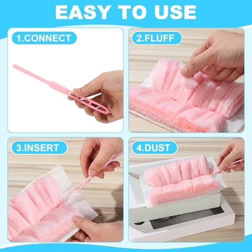 Mimorou 100 Pcs Disposable Dusters Refills Bulk for Cleaning (Pink Color) - Image 3
