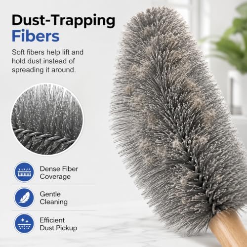 Tower Fan Cleaner, Bendable Microfiber Duster for Electric Fan and Blinds, Reusable Fan Cleaning Brush, Flexible Dust Collector for Cobwebs, Vents, Window Blinds & Hard-to-Reach Areas (Gray-1PC) - Image 4