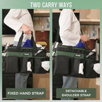SCAVATA Wearable Cleaning Caddy Bag, Cleaning Caddy Supplies Organizer with Handle & Shoulder Straps for Housekeepers, Under Sink & Car Cleaning Tool Organizers with 4 Foldable Divider (TreeGreen) - Image 6