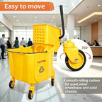 VOUBIEN 35 Qt Commercial Mop Bucket with Side-Press Wringer Combo on Wheels - Image 4