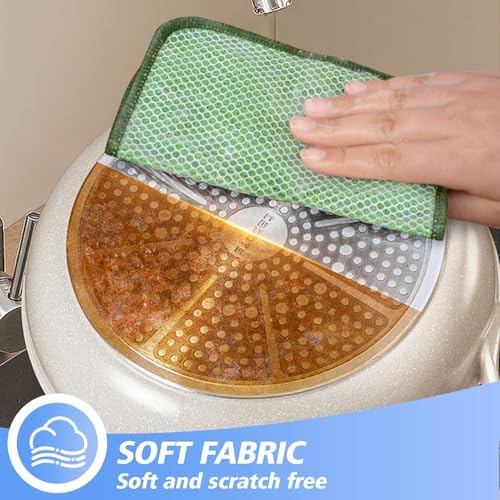 KinHwa Dish Cloths for Washing Dishes with Scrub Side, Microfiber Dish Rags - Image 4