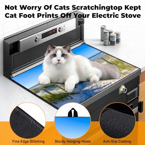 Heat-resistant Stove Top Cover - 28.5" X 20.5" Cooktop Protector Covers, Scratch-resistant Washable Pad Kitchen Countertop Mat (Ocean, 30" x 21") - Image 4