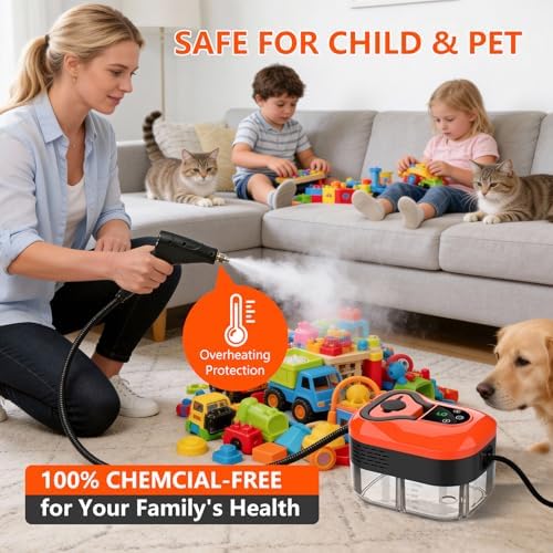 Steam Cleaner for Home, 6-Level Adjustable Portable Steamer for Cleaning with 1200ml Large Tank, 15s Heat-Up & 6 Accessories Handheld Steam Cleaner for Car Detailing,Tile, Grease, Dirt, Grout - Image 5