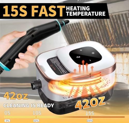 Steam Cleaner, 6 Steam Levels, 42oz Tank & 11 Pieces Accessories, 1500W High-Temperature Steam Cleaner for Home, Handheld Steamer for cleaning Grout,Tile,Kitchen,Bathroom,Car - Image 3