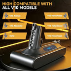 Upgraded Battery Replacement Compatible with Dyson V10 (25.2V, 8000mAh) - Image 3