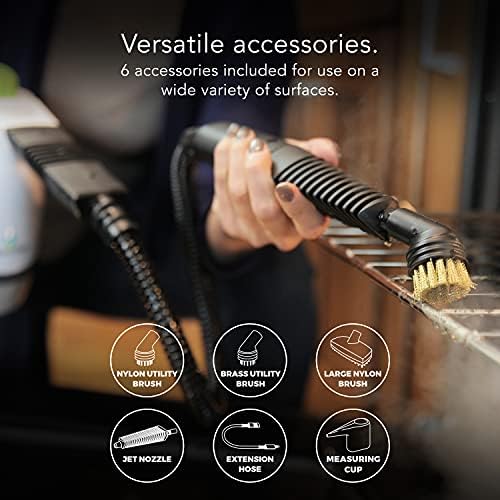 Steamfast SF-210 Handheld Steam Cleaner, 6 Accessories Included, 12-Foot Power Cord, Chemical-Free Steam, Heats Up in 3 Minutes, 6-Ounce Water Tank, Powerful Steam Removes Dirt, Grime, Grease and More - Image 3