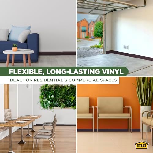 MD Building Vinyl Wall Base, Brown, 4in x 48in Dry Back Trim - Image 5
