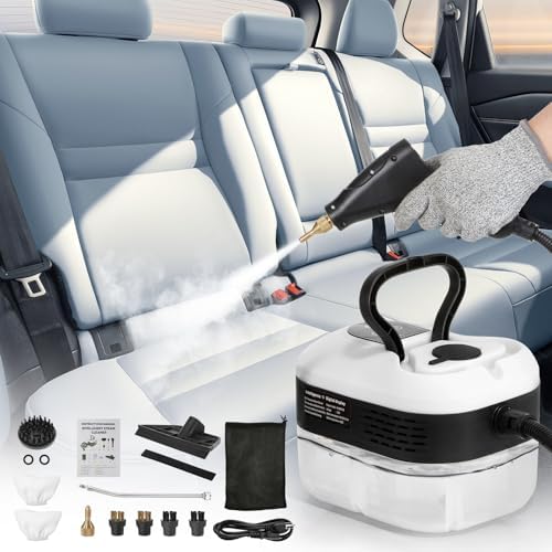 BEAMNOVA 1.2L Car Steam Cleaner, Handheld Pressurized Car Steamer, White by BEAMNOVA