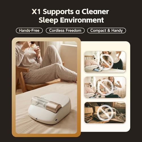 CREATULIZE X1 Robot Bed Vacuum, Automatic Mattress Vacuum Cleaner with Intelligent Path Planning, UV-C Light, HEPA Filter, One-Click 100% Dust & Pet Hair Removal for Bed, Mattress, Sofa, Carpet - Image 4