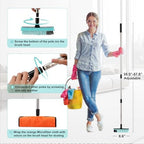 Grout Cleaner Brush with Long Handle, V-Shaped Floor Scrub Brush Swivel Grout Brush Stiff Bristle Floor Grout Scrubber for Bathroom, Tile Line, Crevice, Kitchen, Wall, Deck, Garage (Green) - Image 4