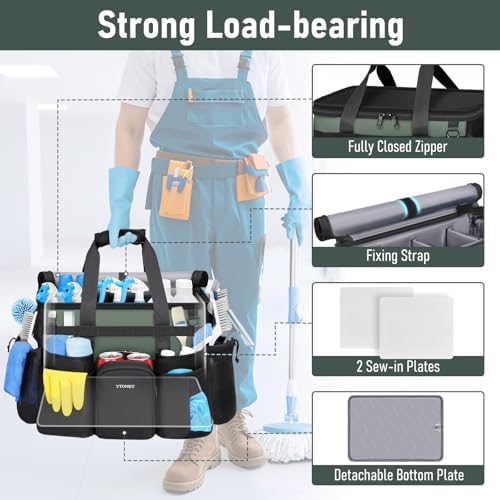 Ytonet XXL Rolling Cleaning Caddy, Large Cleaning Caddy with Wheels - Image 3