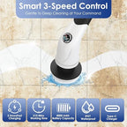 Cordless Electric Spin Scrubber, IPX7 Waterproof Rechargeable Power Cleaning Brush with 4000mAh Battery, 210min Runtime, 7 Brush Heads, 3 Adjustable Speeds, for Shower, Tub, Tile, Kitchen, Floor - Image 3