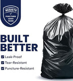 Plasticplace 55-60 Gallon Trash Bags, 1.2 Mil Heavy Duty Contractor Garbage Bags, Black Tear-Resistant Bags for Construction, Yard Waste, Industrial Use, Large 38” x 58” (100 Count) - Image 2