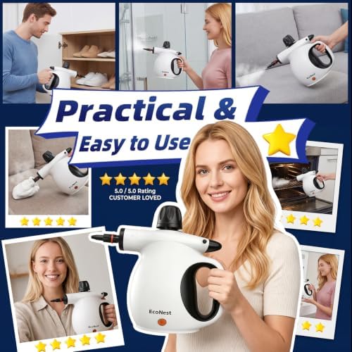 Handheld Steam Cleaner, Large Tank & 11PCS Accessories Powerful Steam Cleaner with Safety Lock for Cleaning Car, Furniture, Floor, Kitchen, Windows and more - Image 5