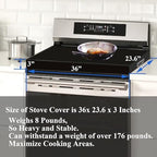 Stainless Steel Gas Stove Top Cover, Noodle Board Cooktop Cover, Kitchen Organizer for Gas and Electric Stove Range Expanding Kitchen Space, Large Size 36"x 23.6"x3", Black - Image 4