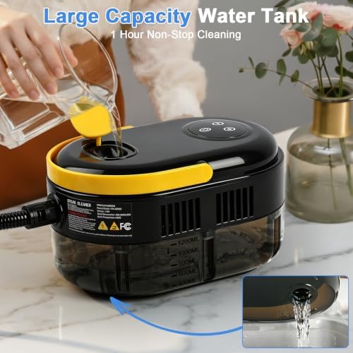 1500W Handheld Steam Cleaner for Home, 15s Heat-Up Steamer for Cleaning, 6-Level Adjustable High-Temperature High Pressure Portable Steam Cleaner for Car Detailing, Tile, Grout, Furniture, with 15 Pcs - Image 5