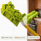 12 Pcs Reusable Fleece Duster Refills with Handle Washable Cleaning Pads - Image 3