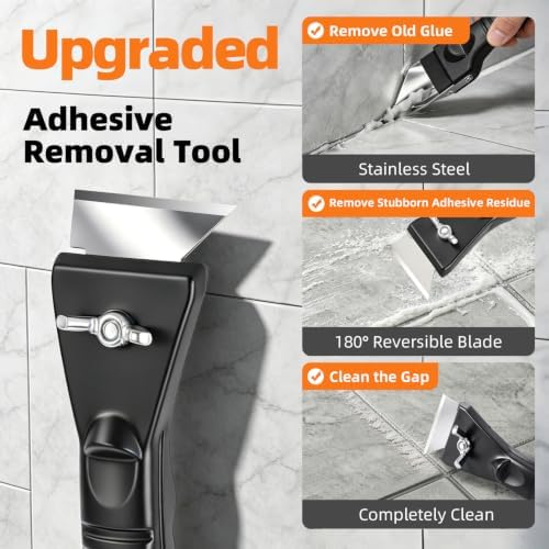 Caulk Gun Kit, Smooth Silicone Caulking Gun and Caulk Remover Tool, Sealant Finishing Tool Grout Scraper for Kitchen Bathroom Window Sink Joint, All in One with Gift Box - Image 5
