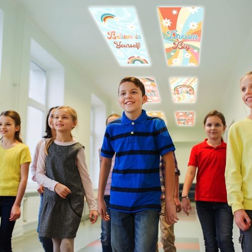 8pcs Classroom Fluorescent Magnetic Light Cover,2x4 FT Groovy - Image 6