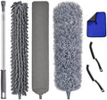 7 Pcs Microfiber Feather Duster with 100-inch Telescopic Extendable Pole, Washable and Reusable Cobweb Duster Kit, Dusters for Cleaning High Ceiling,Fan,Furniture,Blinds by Unknown
