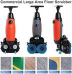 17" Power Mop Brushes Cordless Battery Powered Floor Scrubber with Dual Tanks (4.5L+7.5L), Commercial Floor Washer 13000 Sqft/H for Wood, Tile, Marble & Cement Floors Red - Image 6