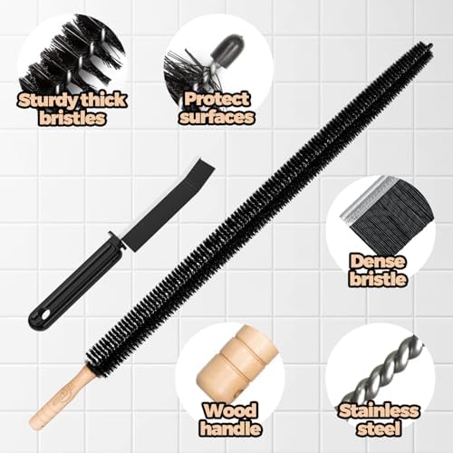 Holikme Dryer Vent Cleaner Kit 8 Pack - Household Cleaning Supplies,Long Flexible Refrigerator Coil Brush Radiator Brush,Dryer Lint Brush Home Essentials for Lint Trap Dust Vacuum Brush - Image 6