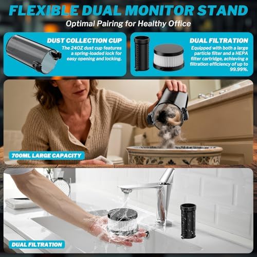 Cordless Vacuum Cleaner for Makita 18V Battery, 6 in 1 Handheld Electric Vacuum Cleaner with HEPA Filter and LED Light, 46 CFM Portable Hand Vacuum for Floor, Carpet, Car (Battery Not Included) - Image 5