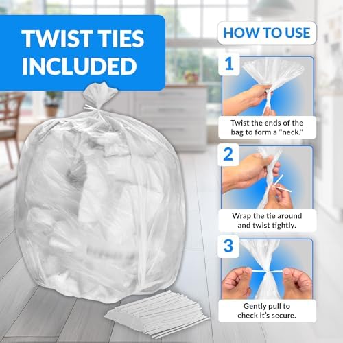 Reli. 95 Gallon Trash Bags (15 Count) | Clear | Twist Ties Included | Extra Tough, Leak-Proof, Heavy Duty Garbage Bags | Ideal for Large Clean Ups - Image 3