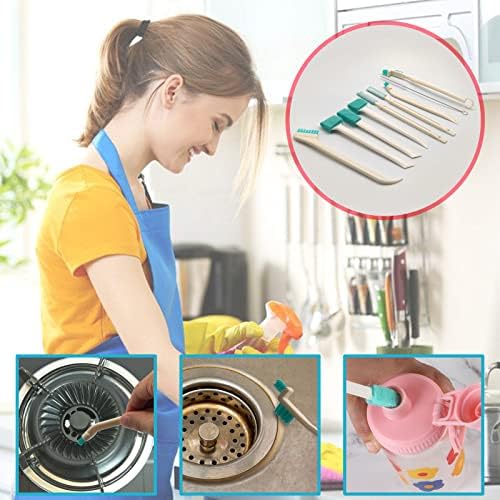 Small Household Cleaning Brushes by ELEMGULY,18 Pcs Crevice Brush for Hole, Gap, Corner, Space, Micro Crevice Scrub Cleaner Tool for Bottle, Keyboard, Window, Door Track - Image 7
