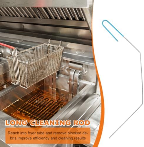 3 pcs Stainless Steel Fryer Cleaning Tools, Including L-Shaped Fryer Cleaning Brush Kitchen Fryer Cleanout Rod Long Handle Deep Fryer Basket Cleaning Brush Kitchen Restaurant Accessories - Image 4