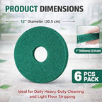 6 Pcs 12" Cleaning Orbiter Pads 437.056 for Oreck 550MC Orbiter Floor Machine,Commercial Floor Buffer Pads,Green Scrubbing Pad for Tile, Hardwood, Marble Floors - Image 2