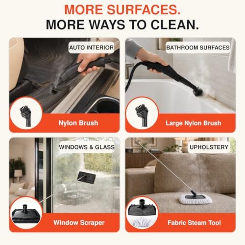 2500W High Pressure Handheld Steam Cleaner, Portable Steamer for Cleaning - Image 6