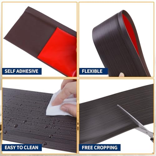 Vinyl Baseboard Molding Trim 4 Inch Peel and Stick Cove Base - Image 3