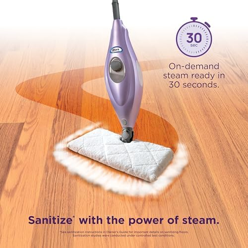 Shark Steam Pocket Mop with 2 Washable Double-sided Pads, Purple, S3501 - Image 2