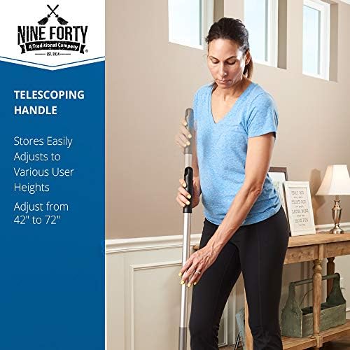 Nine Forty 36" Premium Nylon Dust Mop- Heavy Duty Mop Head for Industrial, Commercial, and Residential Cleaning - Dry Floor Duster for Hardwood Surfaces and Commercial Applications - Blue - Image 7