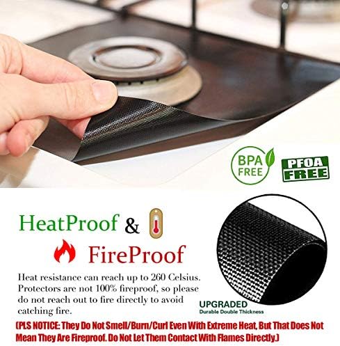 Stove Burner Covers,0.3 MM Double Thickness,8 Pack,Black,Size 10.6” x 10.6” - Image 3