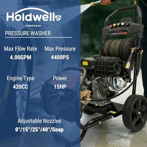 HoldwellS PSI4400 Commercial Gas P*ressure Washer, 4GPM w/ 390CC Engine - Image 2
