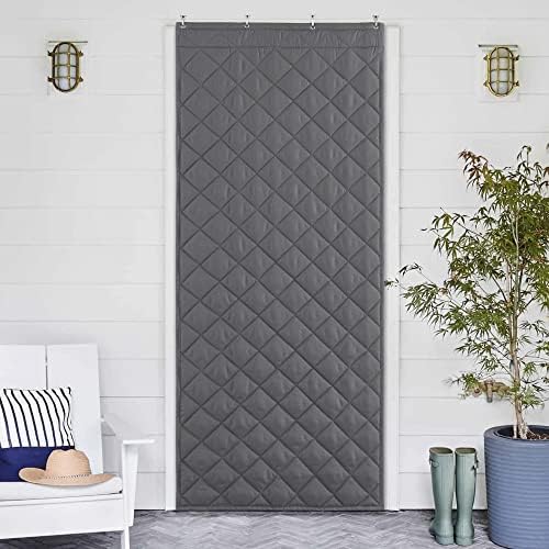 NICETOWN Thermal Insulated Door Curtain with 3 Hanging Ways, 34"x82" Windproof Cold Protection for Bedroom Doorway, Patio, Garage, Saves Heating Costs for Winter & Summer, 1 Panel, Grey - Image 5