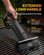 2026 Electric Grill Brush with 2 Brush Heads, 800RPM 25kgf High Torque BBQ Cleaner, 3500mAh Battery, 180 Mins Long Runtime, Extended Handle, Works as Grill Scraper for Tough Grease - Image 4