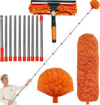 20+ Feet High Reach Dusting Kit with 3-14 ft Extension Pole //2 in 1 Window Cleaning Kit // High Ceiling Duster // Cobweb Microfiber Duster // Outdoor & Indoor Extendable Duster Cleaning Kit by Providequalityproducts