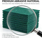 Bulk Heavy Duty Scouring Pads with Emery, 6" x 4" Large Green Scrub Pads for Kitchen Cleaning, Durable Polyester Abrasive Dish Scrubber for Pot, Pan, Grill and Stove,(28Count) - Image 2