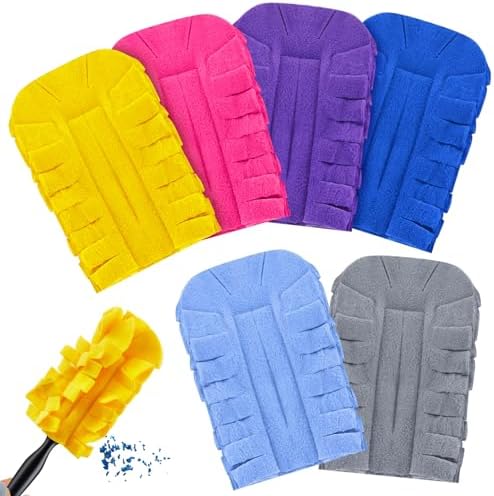12 Pcs Reusable Duster Refills Washable Pads, Bright Color by Zubebe
